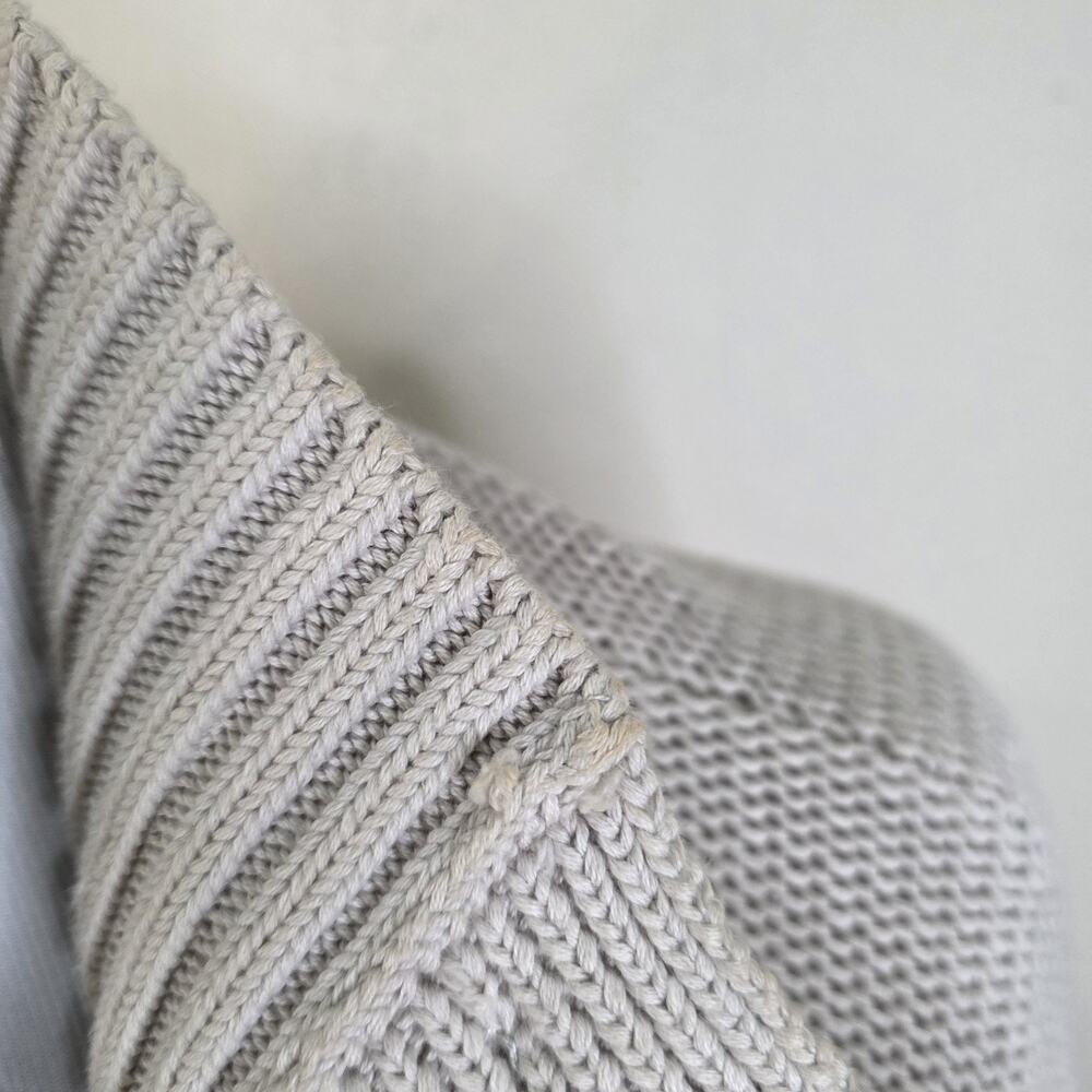 T alexander Wang Beige Chunky Knit Cotton Cardigan Sweater Size Medium Slouchy - Picture 6 of 7